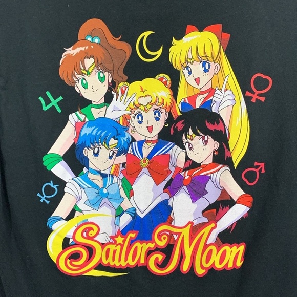 Vans X Pretty Guardian Sailor Moon Double Sided Black Screen Print Tee size S - Picture 6 of 10